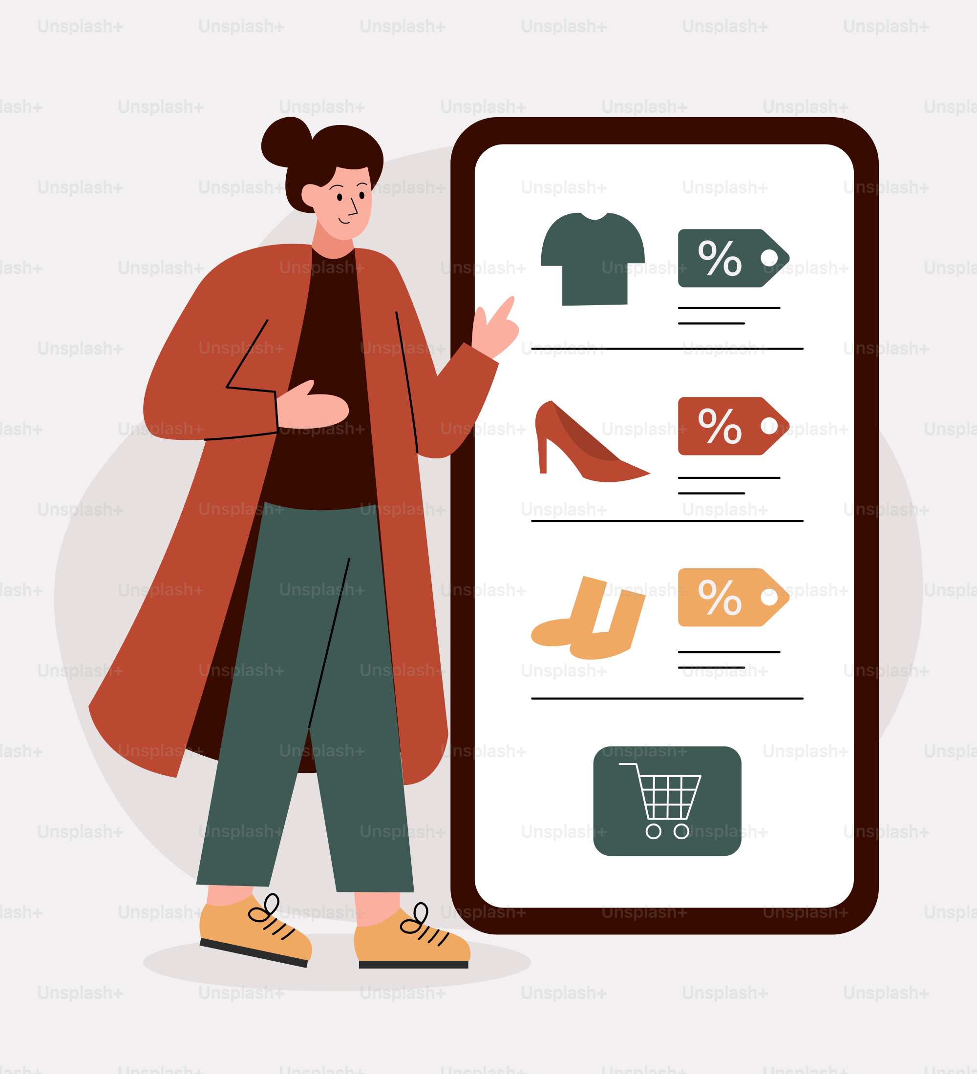 A woman standing next to a sign with shoes on it