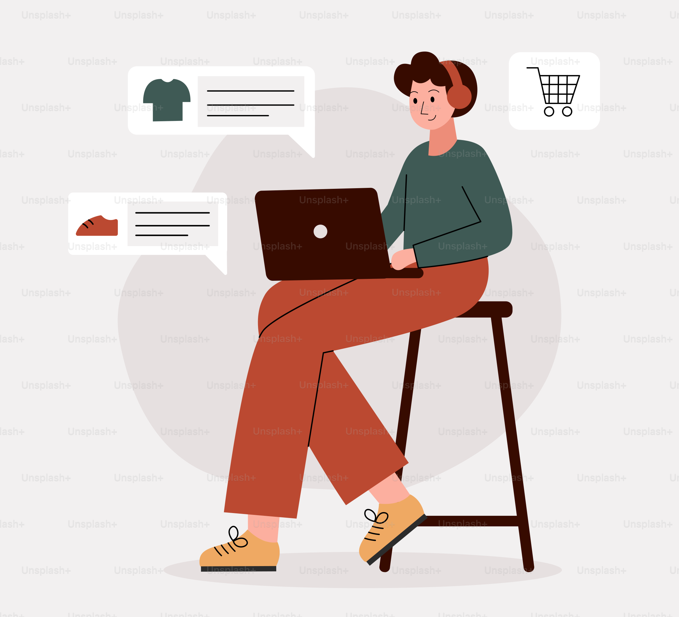 Uma pessoa sentada em um banquinho com um laptop