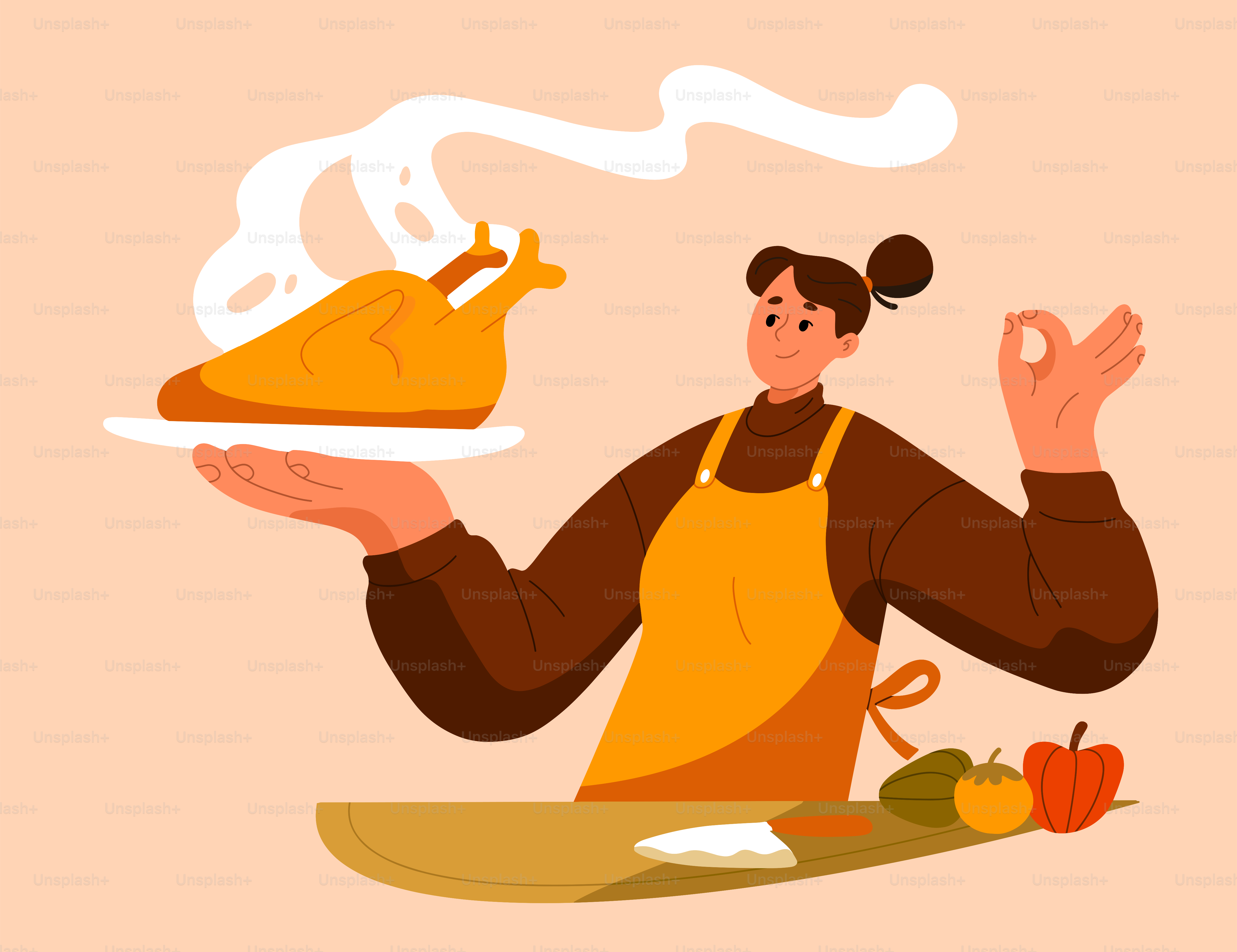 A man holding a plate with a turkey on it