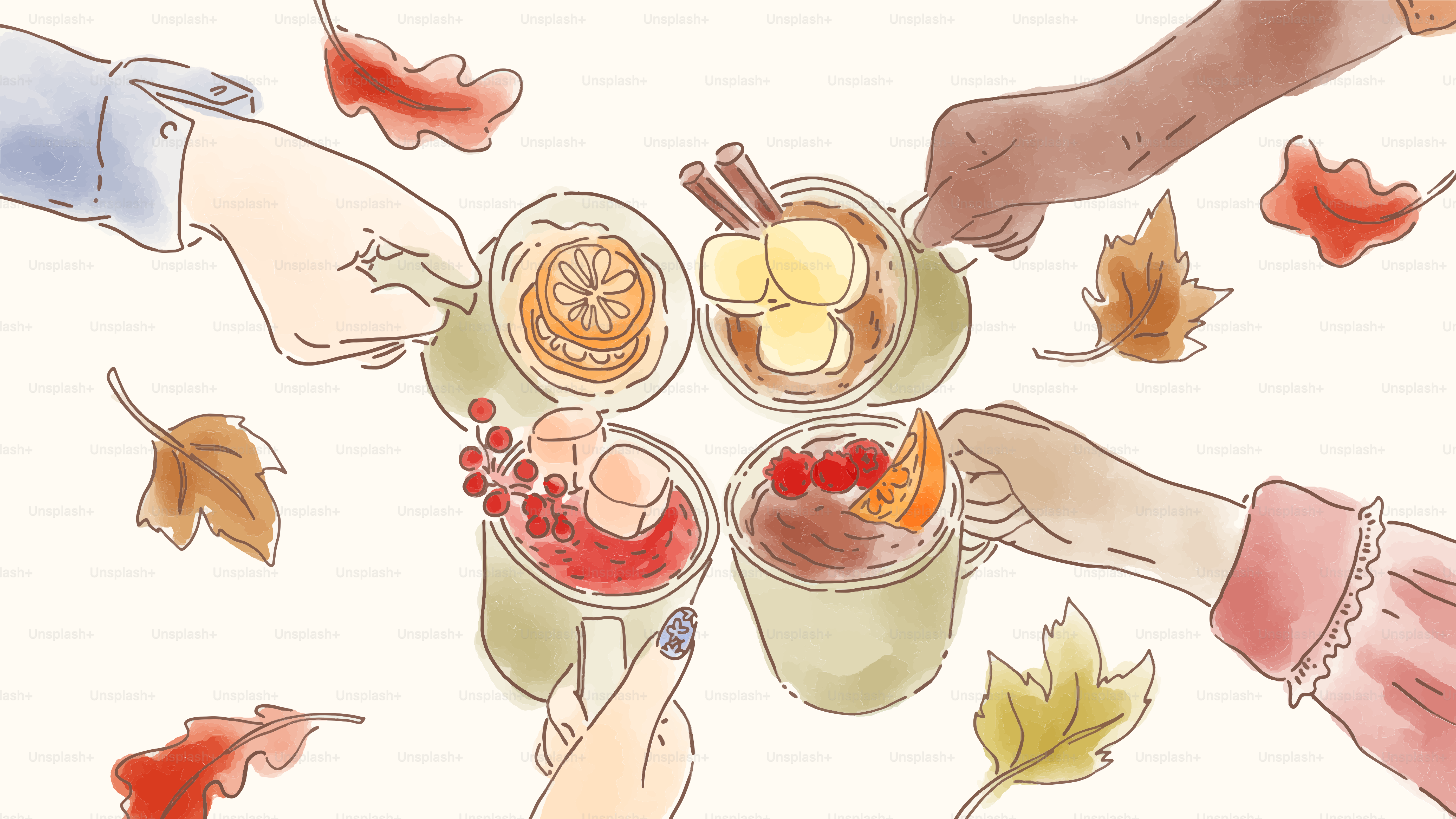 A group of people holding hands over a bowl of food