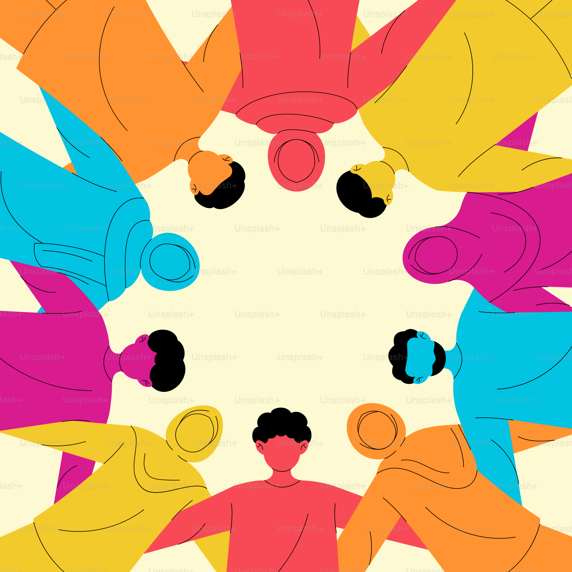 A group of people standing in a circle