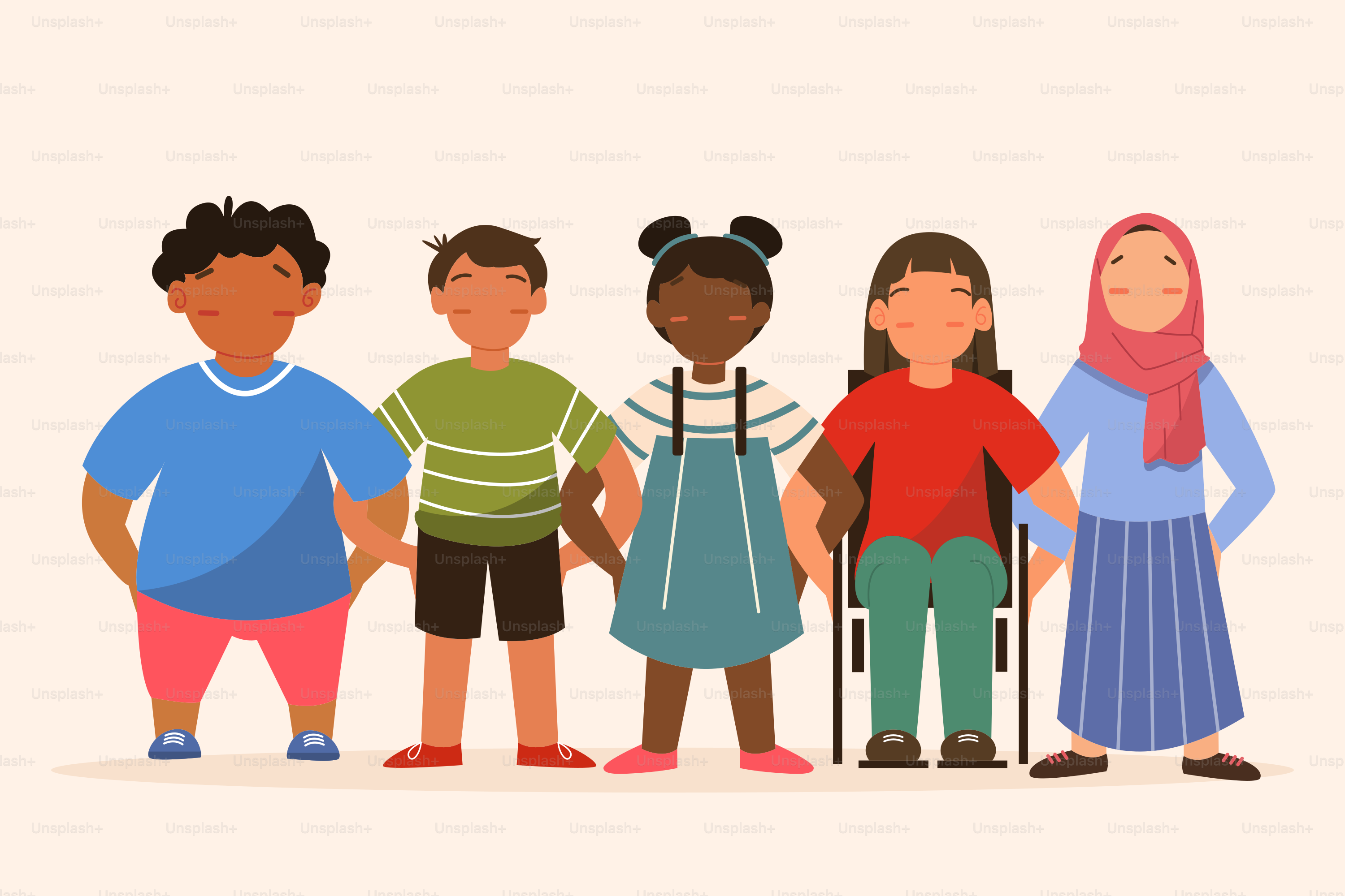 Illustrazione vettoriale piatta per bambini multiculturali. Campo  internazionale. Compagni di scuola multirazziali, compagni isolati di  personaggi animati su sfondo bianco. Allegri ragazzi, ragazze delle scuole  vettoriale – Immagine di Libri su Unsplash, image size:3000x2000
