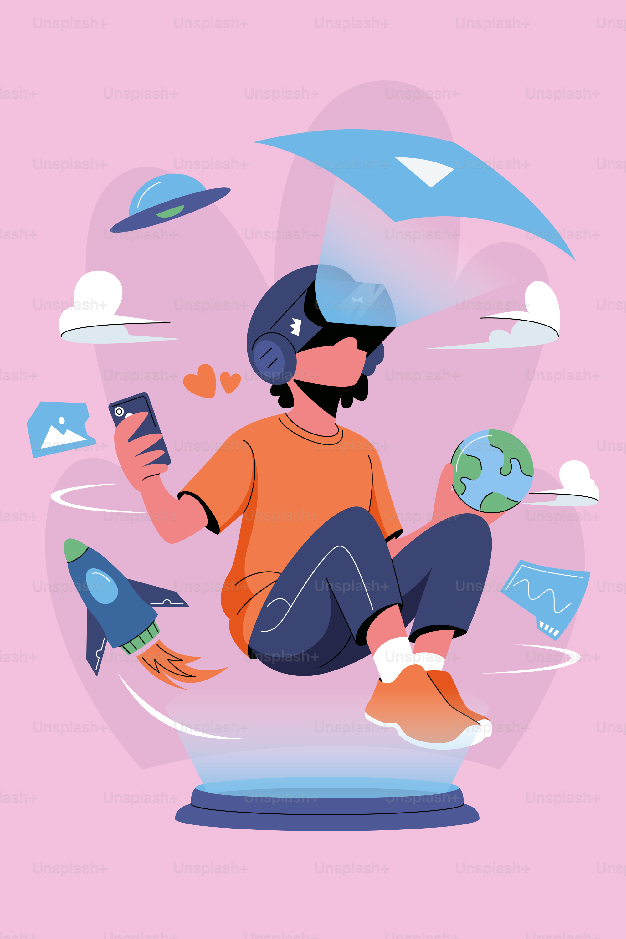 Une personne assise sur une boule à neige