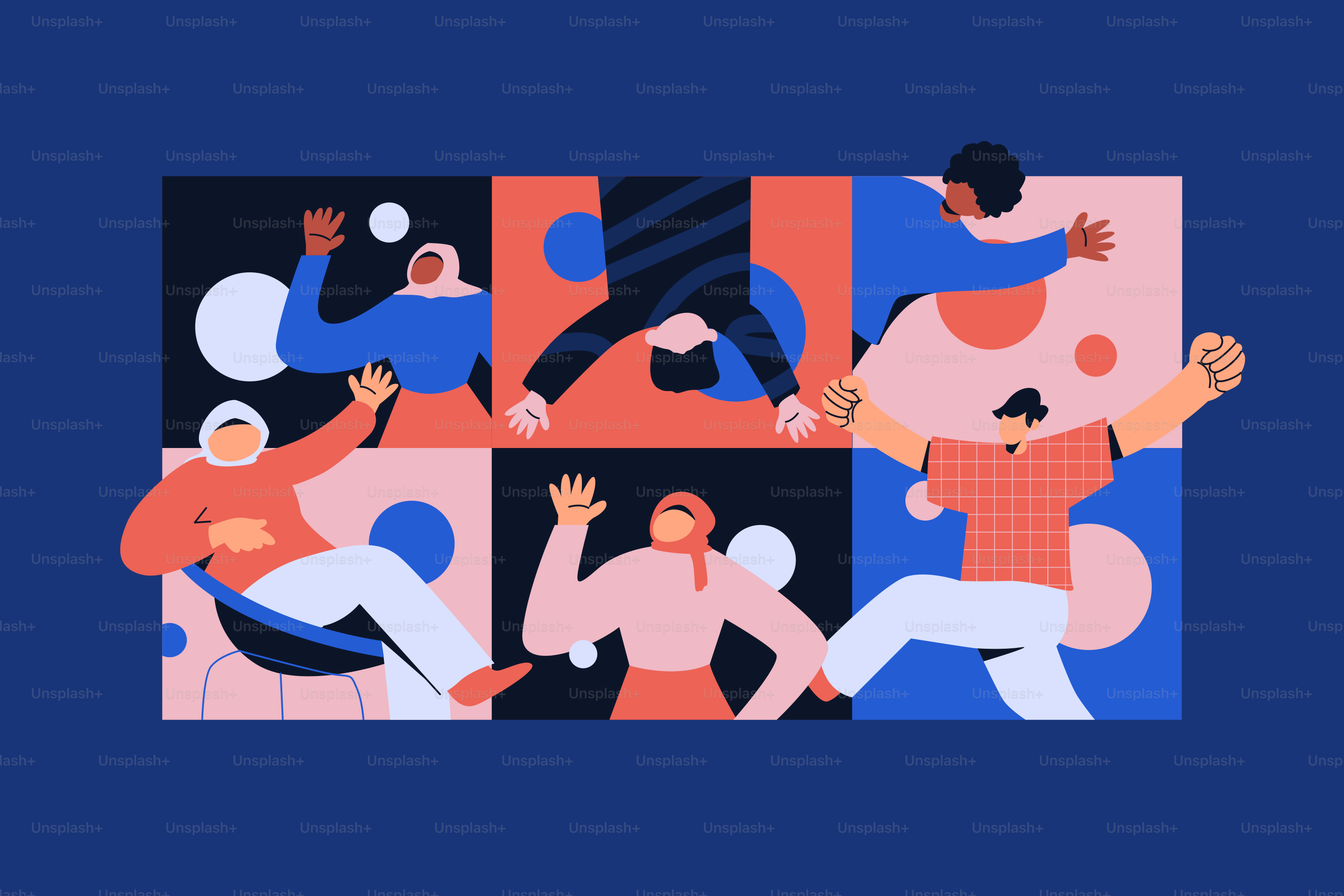 A group of people standing around each other