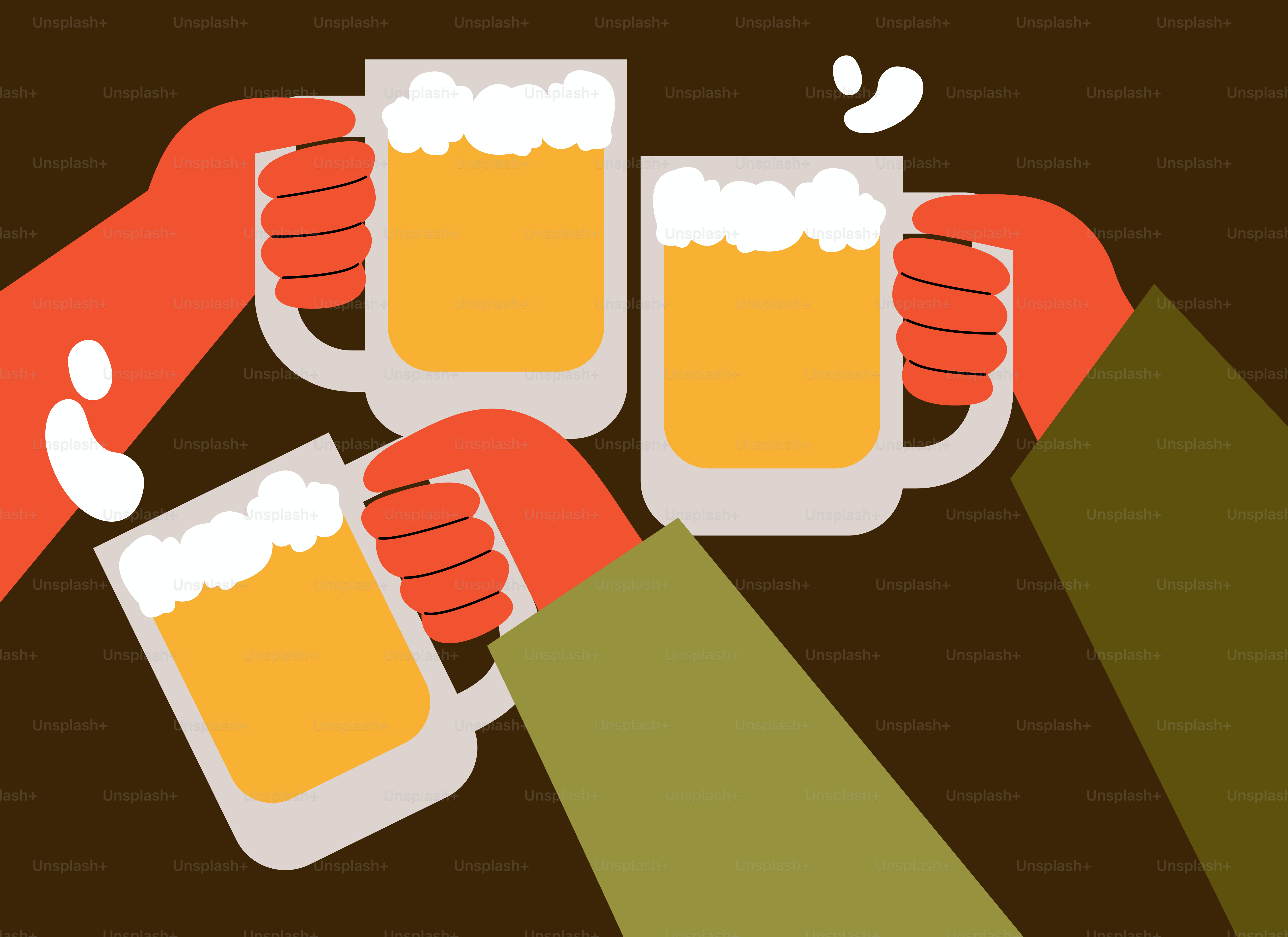 Un grupo de personas sosteniendo jarras de cerveza