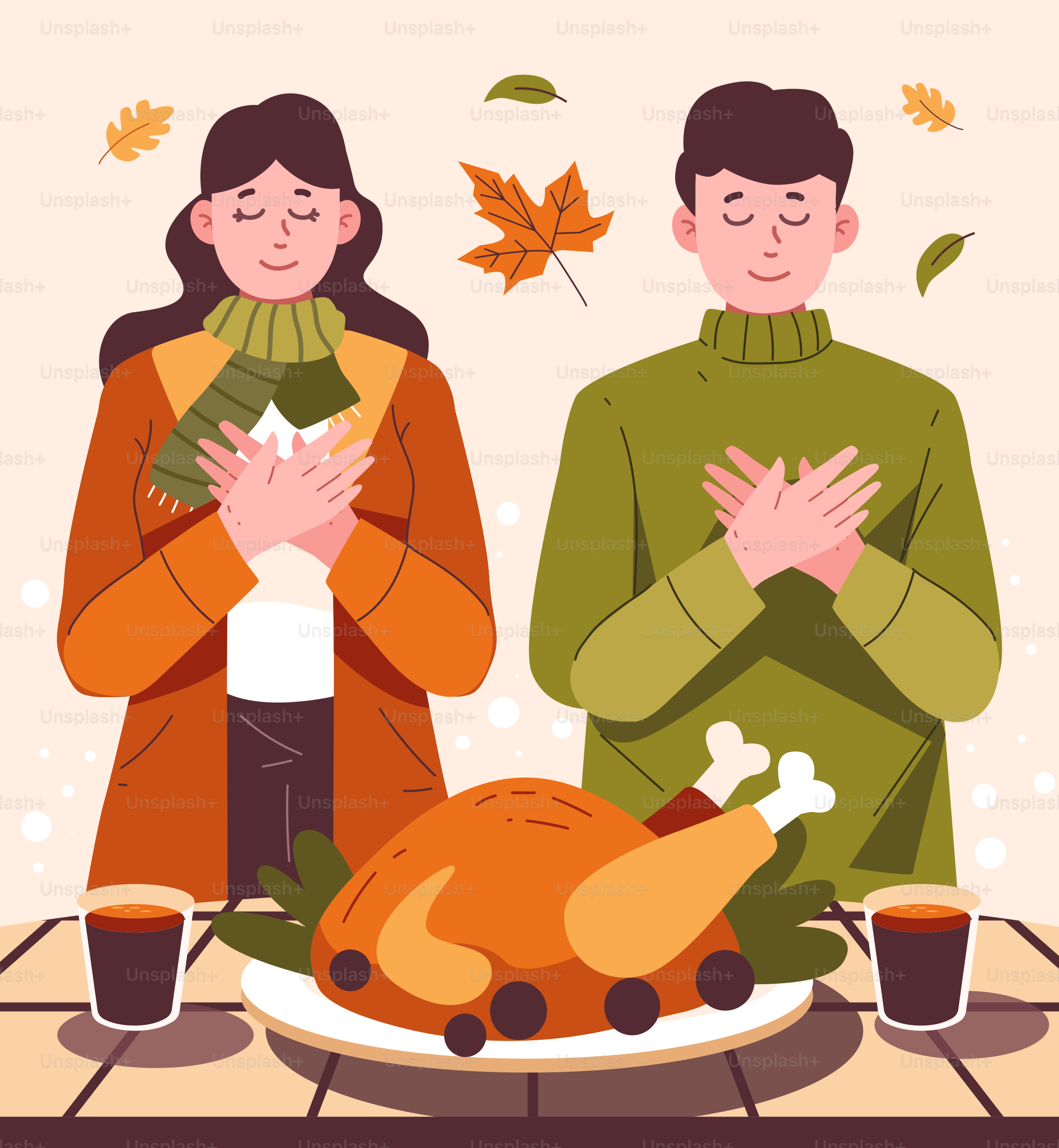 A man and a woman standing in front of a turkey