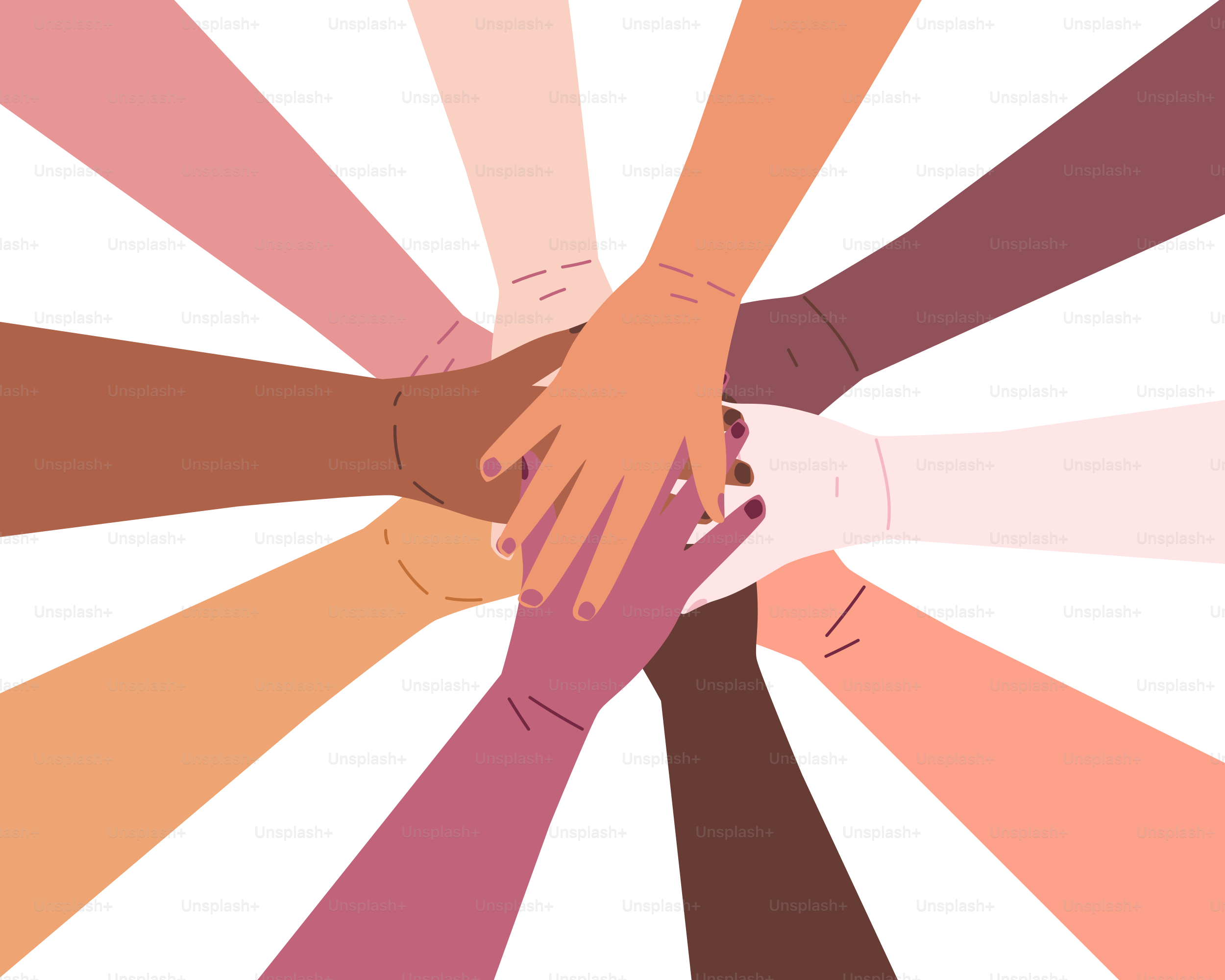 A group of people holding hands in a circle