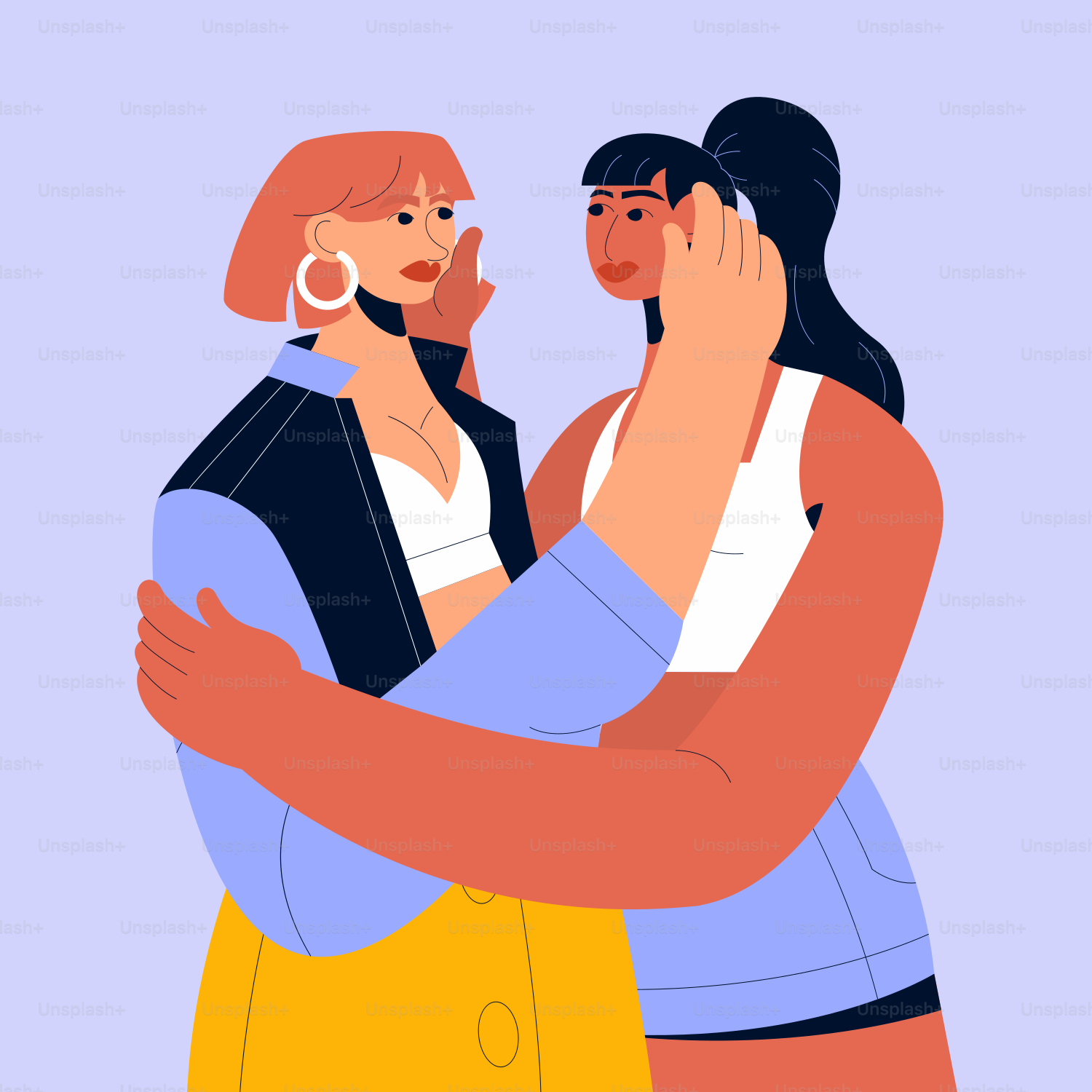 Beberapa wanita saling berpelukan