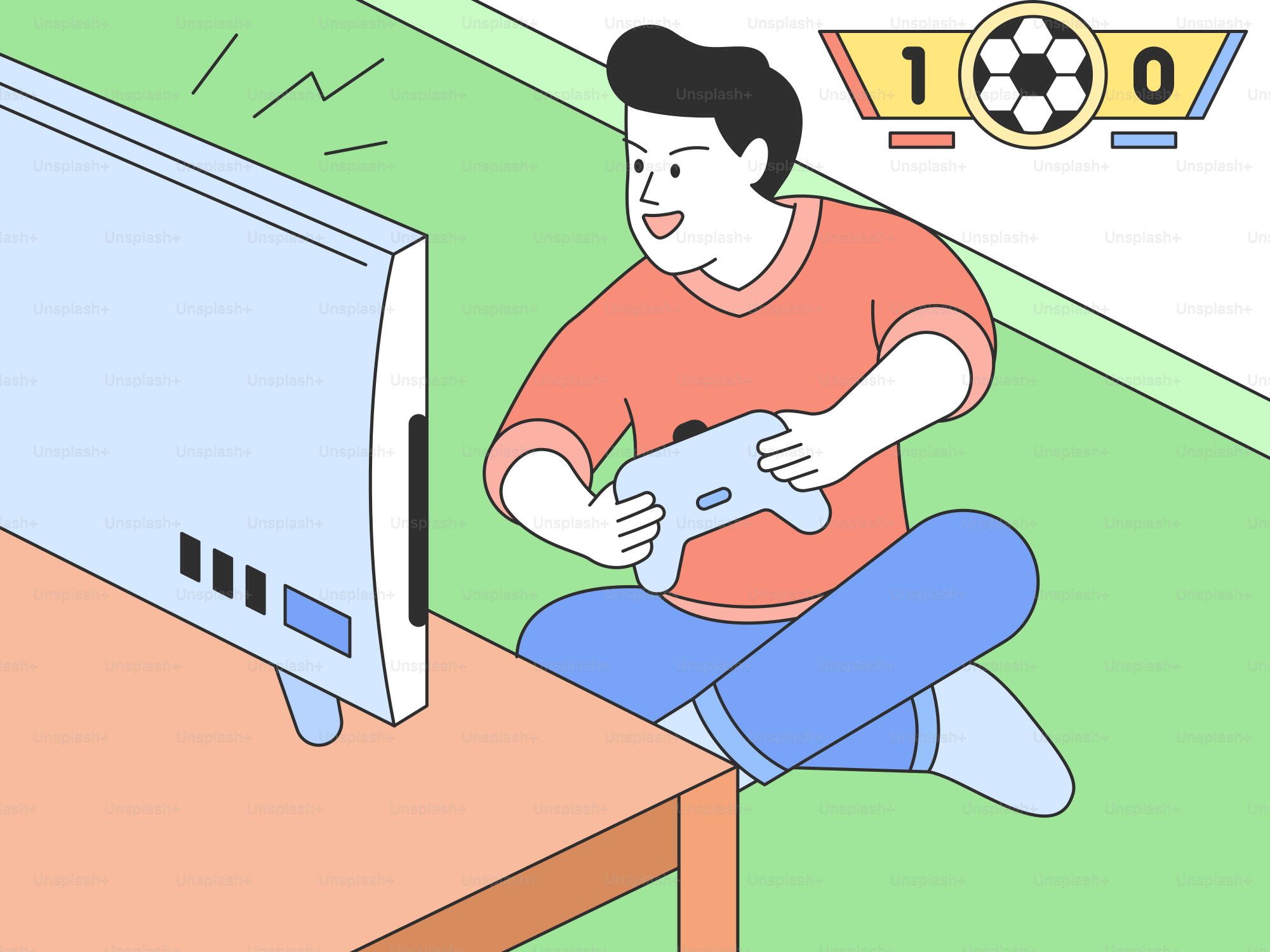 A man sitting at a desk playing a video game