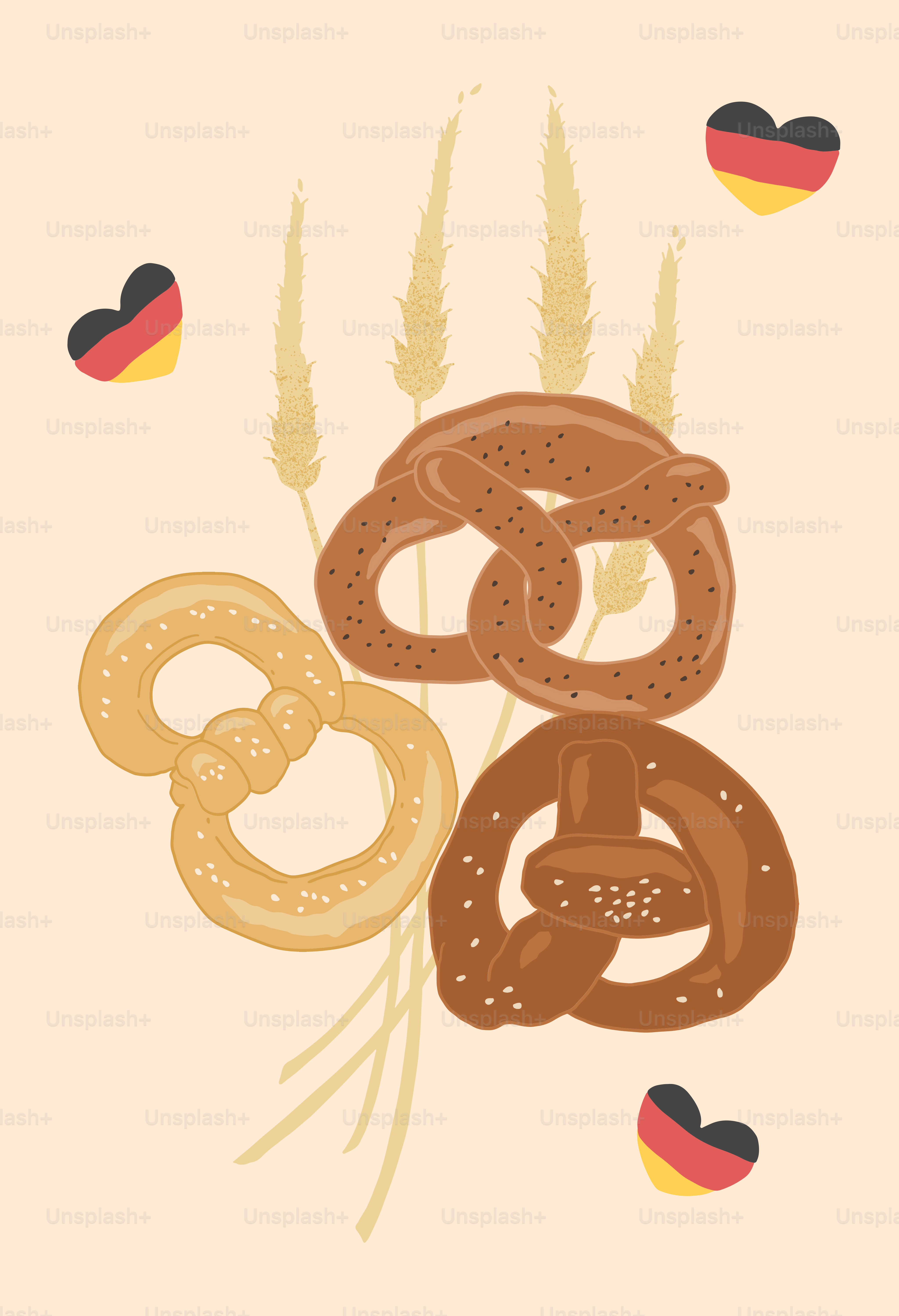 Un mucchio di pretzel appoggiati uno sopra l'altro