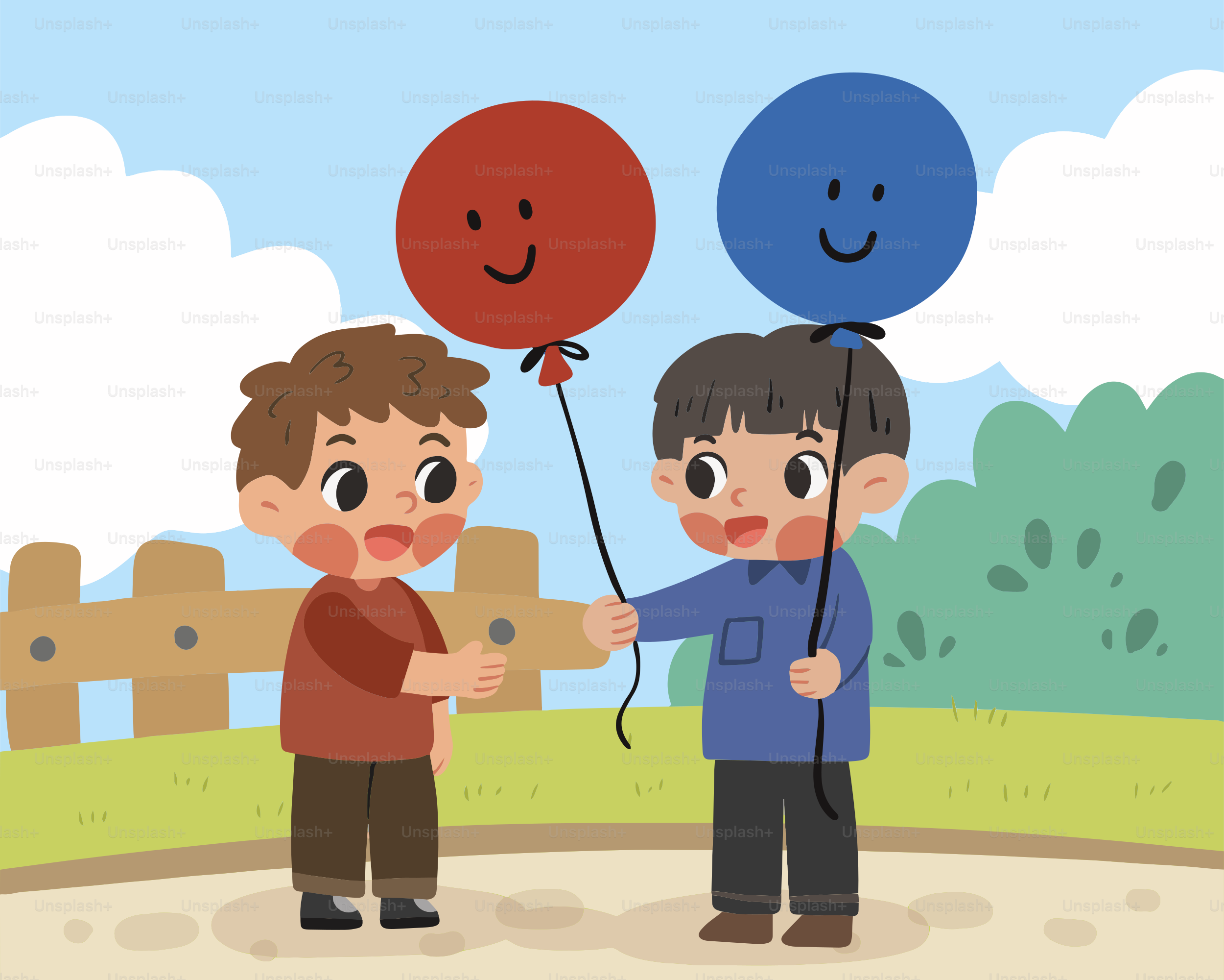Un par de niños de pie uno al lado del otro