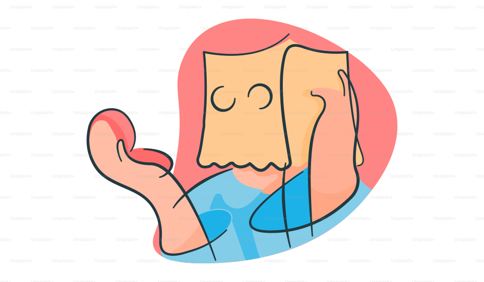 A cartoon of a person holding a piece of paper