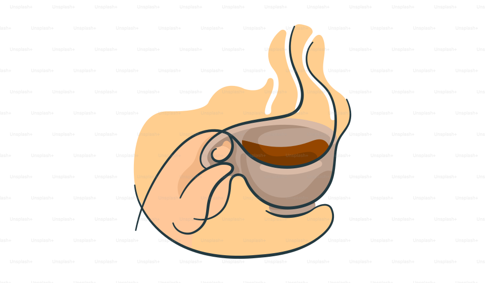 Une personne tenant une tasse de café à la main