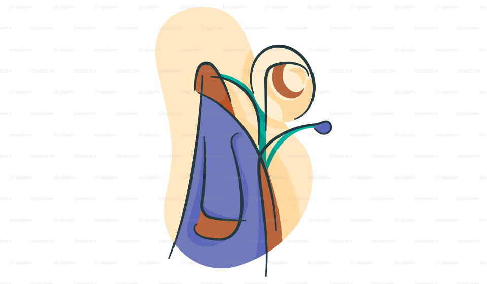 A drawing of a vase with a flower in it