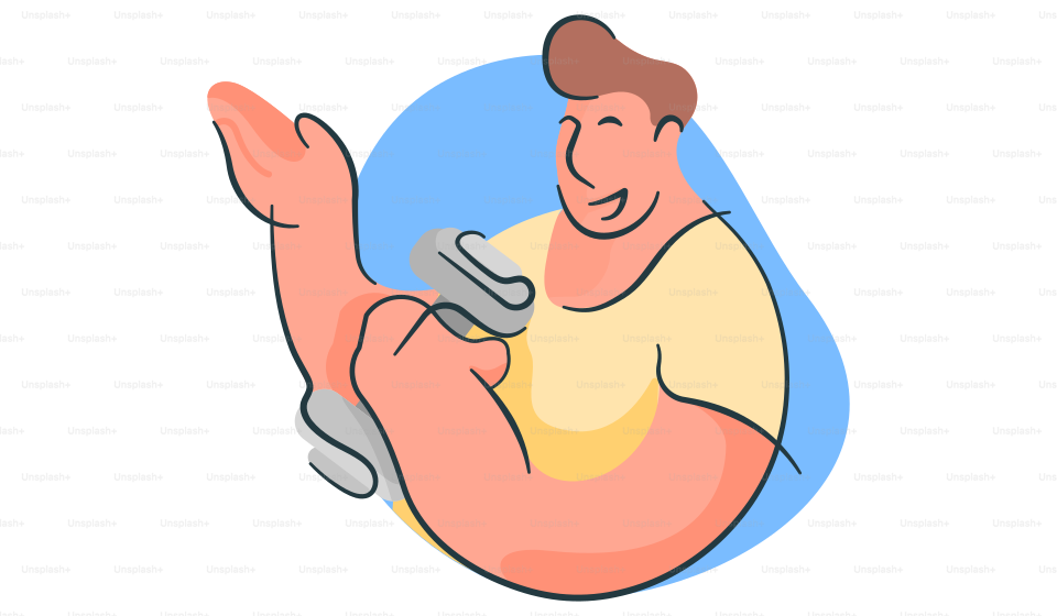 A man holding a video game controller in his right hand