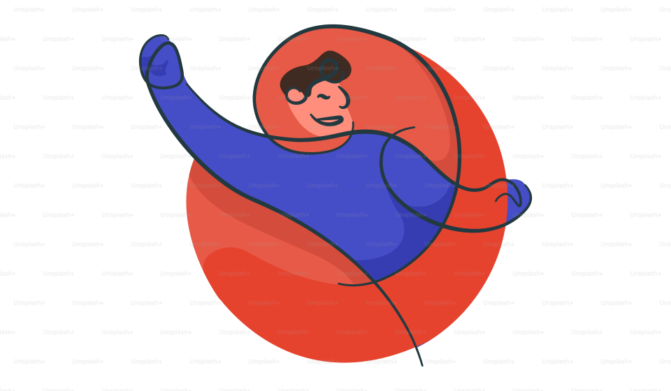 A man is sitting on a large red ball