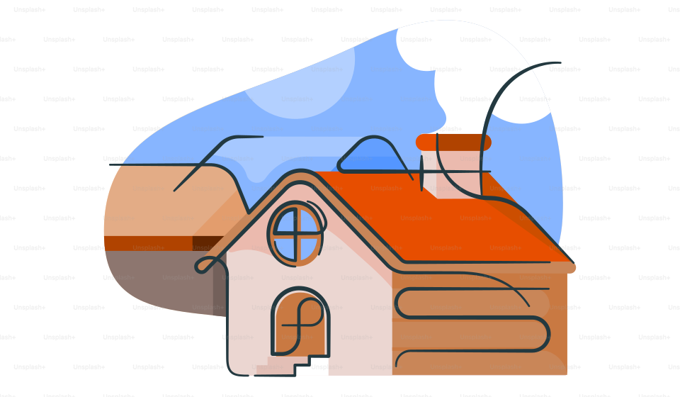 Ein Bild eines Hauses mit einem Schornstein