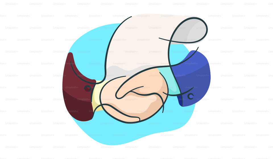 A drawing of a hand holding another hand