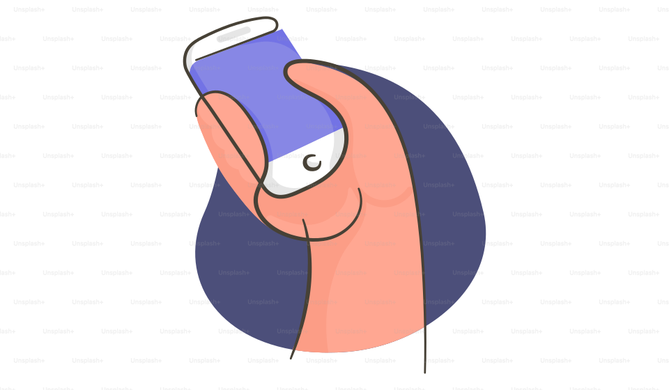 A hand holding a cell phone with a smiley face