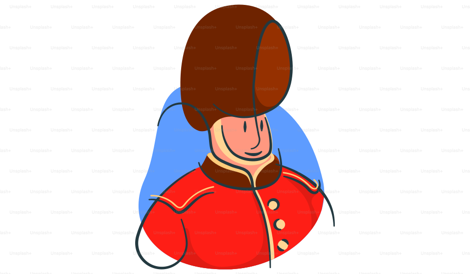 A drawing of a man in a red uniform
