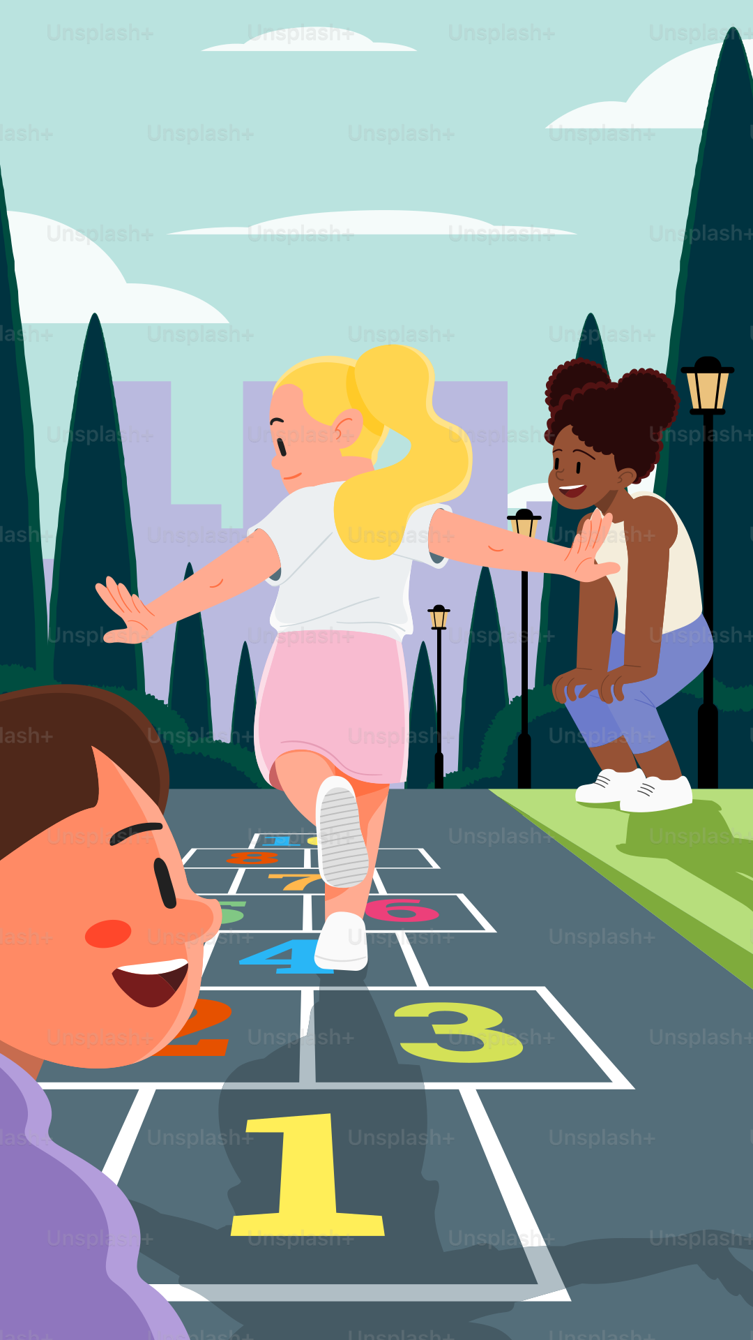Un homme et une femme jouant à un jeu de houblon hop hop
