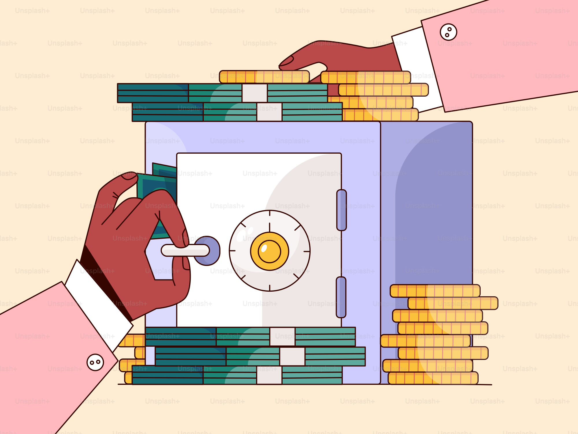 금고에 돈을 넣는 사람이