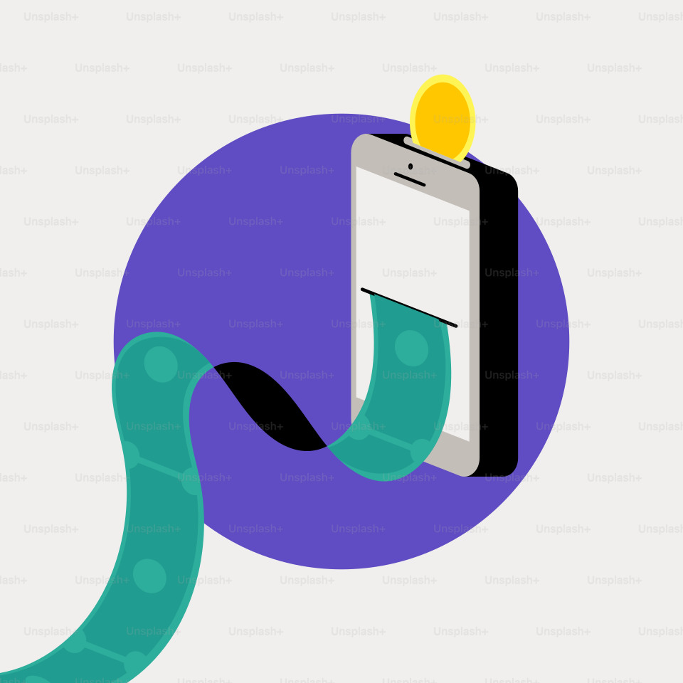 A phone with a light on top of it