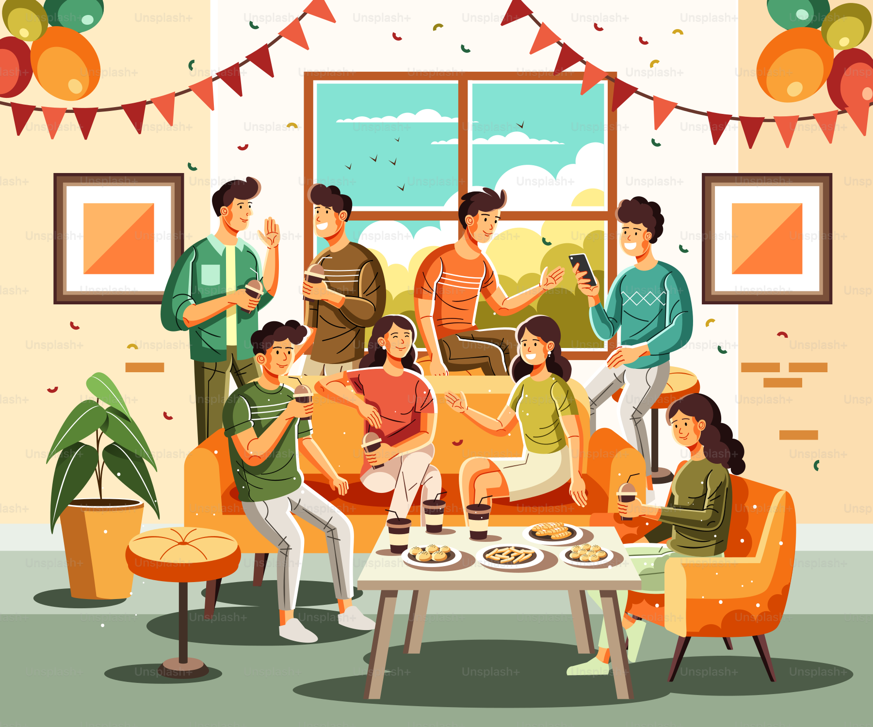 Eine Gruppe von Menschen, die um einen Tisch sitzen