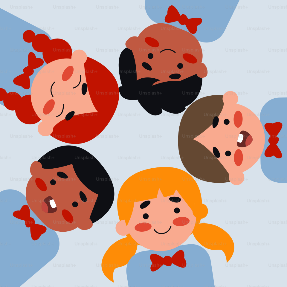 A group of people with bow ties on their heads