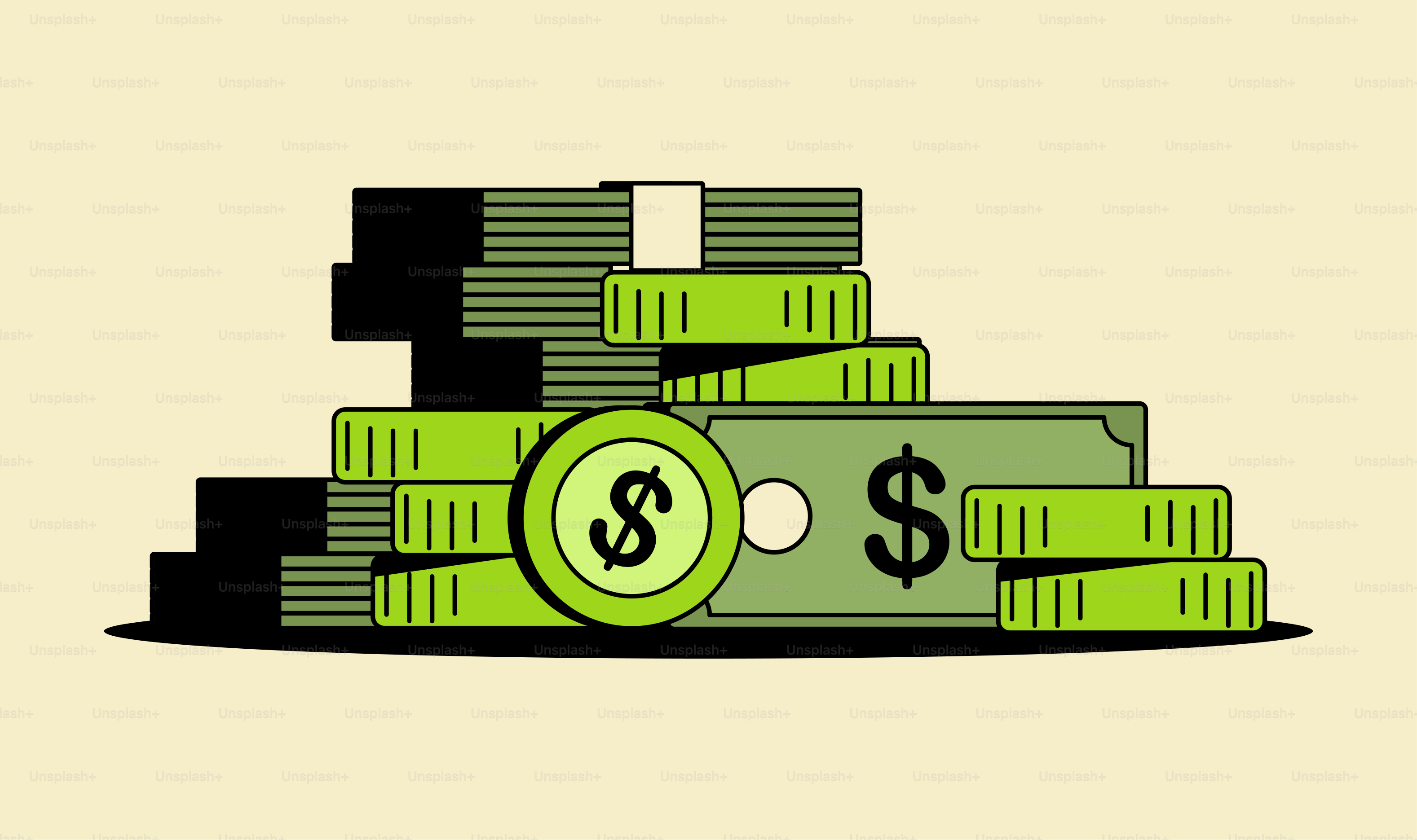 Une pile d’argent posée les uns sur les autres