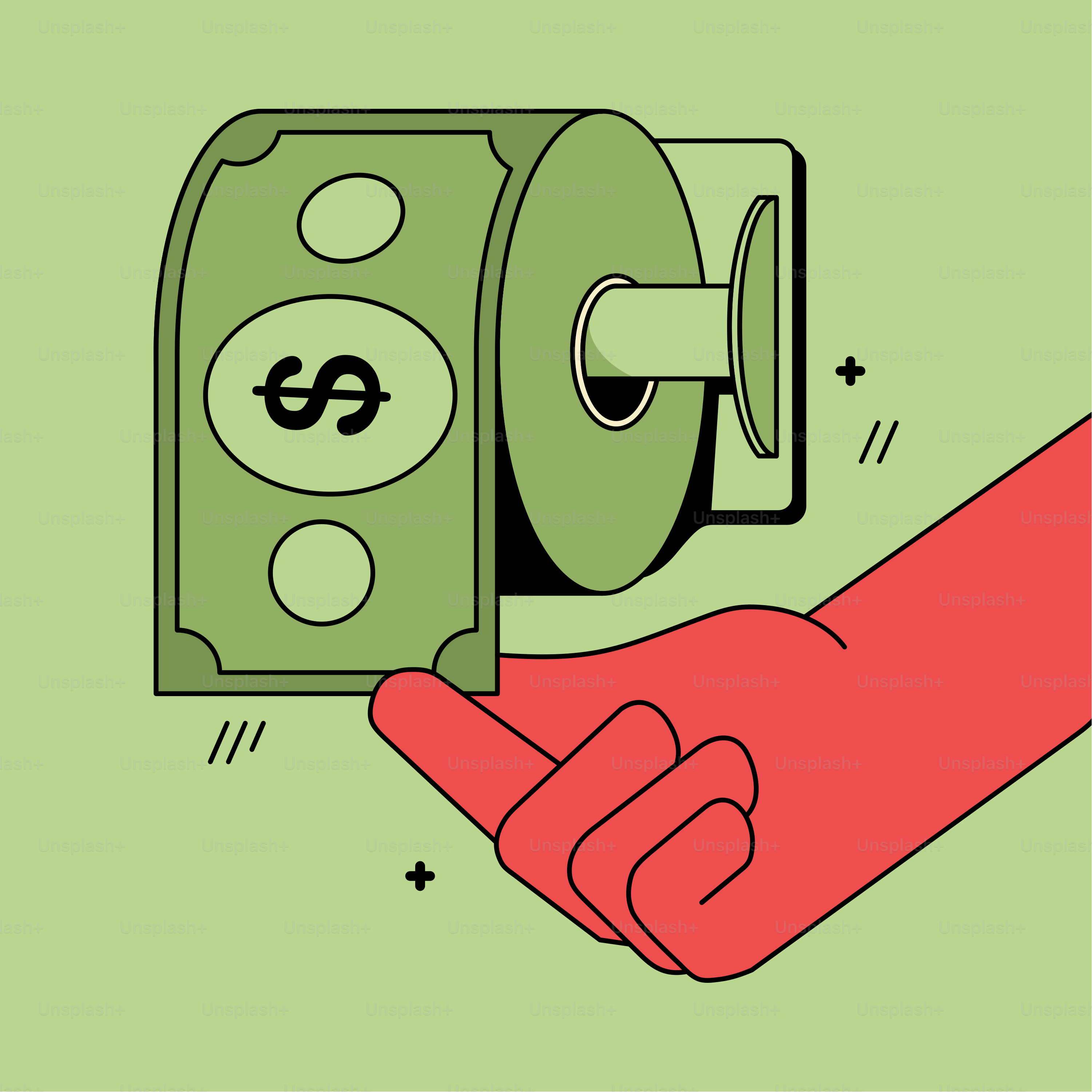 Una mano che tiene un rotolo di carta igienica e un rotolo di soldi  vettoriale – Immagine di Denaro su Unsplash, image size:3000x3000