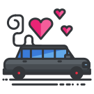 Ein Auto, aus dem die Herzen fliegen