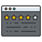 A computer screen with five stars on it