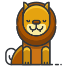 A lion sitting down with its eyes closed