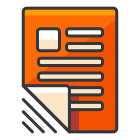 Ein orangefarbener Ordner mit weißem Hintergrund