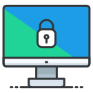 A computer screen with a padlock on it