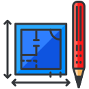 Um lápis está ao lado de um desenho de um quadrado