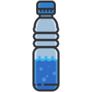 A bottle of water with bubbles in it