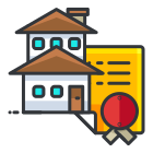 A house with a magnifying glass next to it