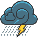 Eine Wolke, aus der ein Blitz herauskommt