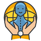 A person holding a globe in their hands