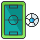 A green book with a magnifying glass next to it