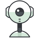 A camera that is on top of a stand