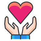 Deux mains tenant un cœur en forme de cœur