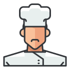 A man with a chef hat on his head