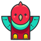 A bird with a scarf around its neck