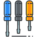 Three different types of screwdrivers are shown