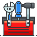 工具箱の中に工具が入っている