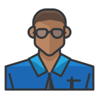 A man wearing sunglasses and a blue shirt