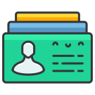 A credit card with a person on it